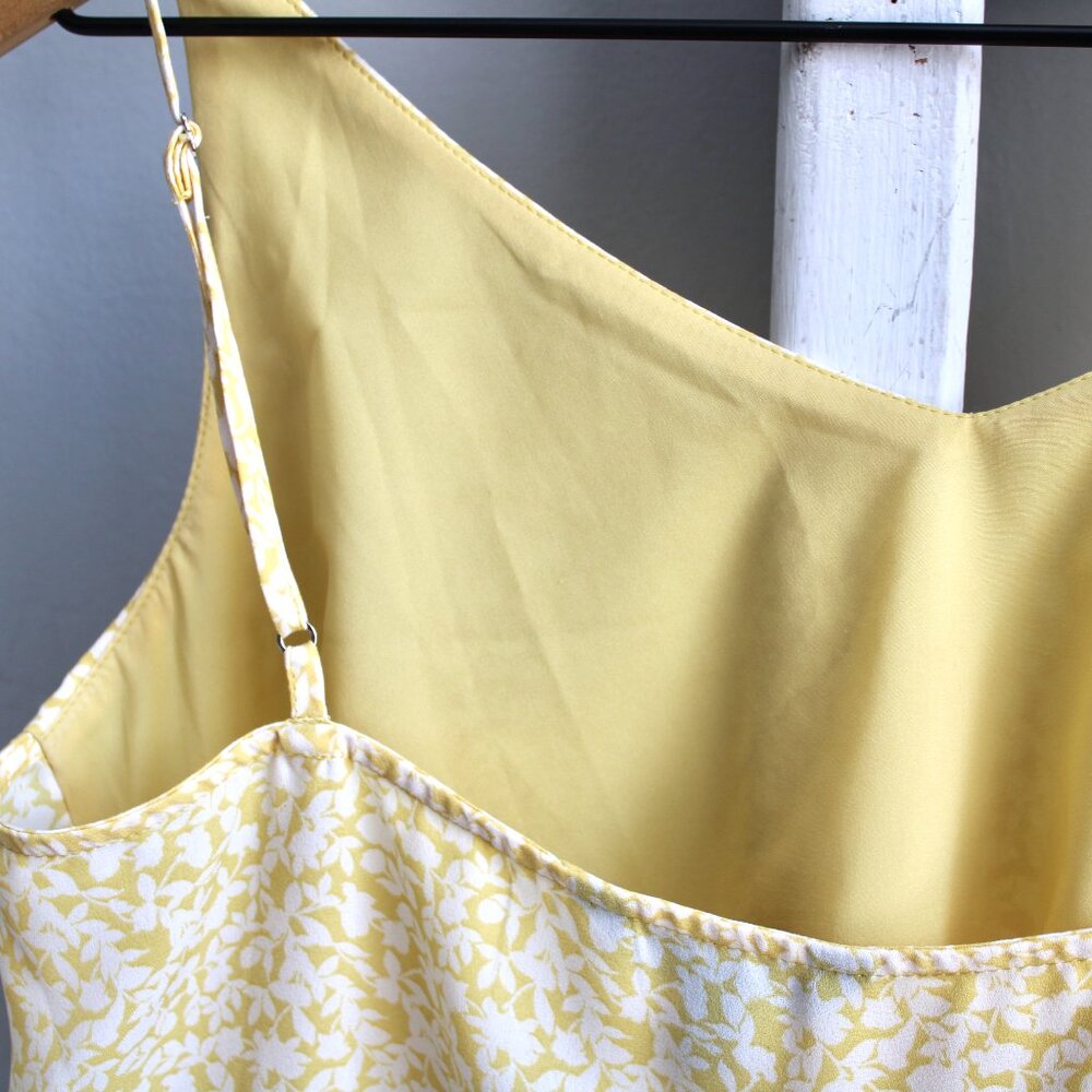 Banana Republic Yellow White Floral Spaghetti Strap Flowy Tank Blouse Size Small - Picture 5 of 6